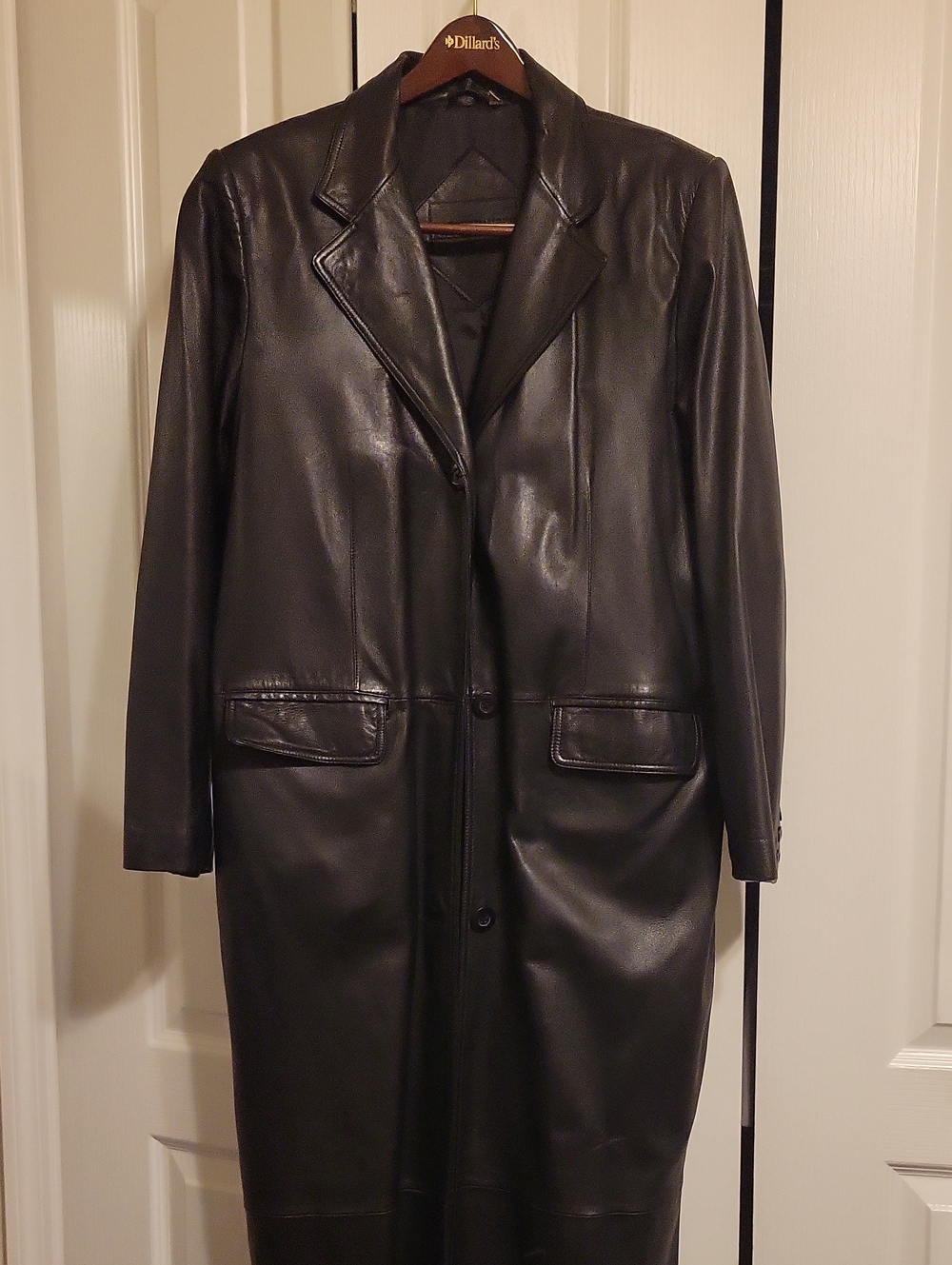 Preston & York Black Leather Long Coat